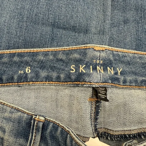 WHBM The Skinny Leather Trim Jeans Size 6 - Picture 13 of 16